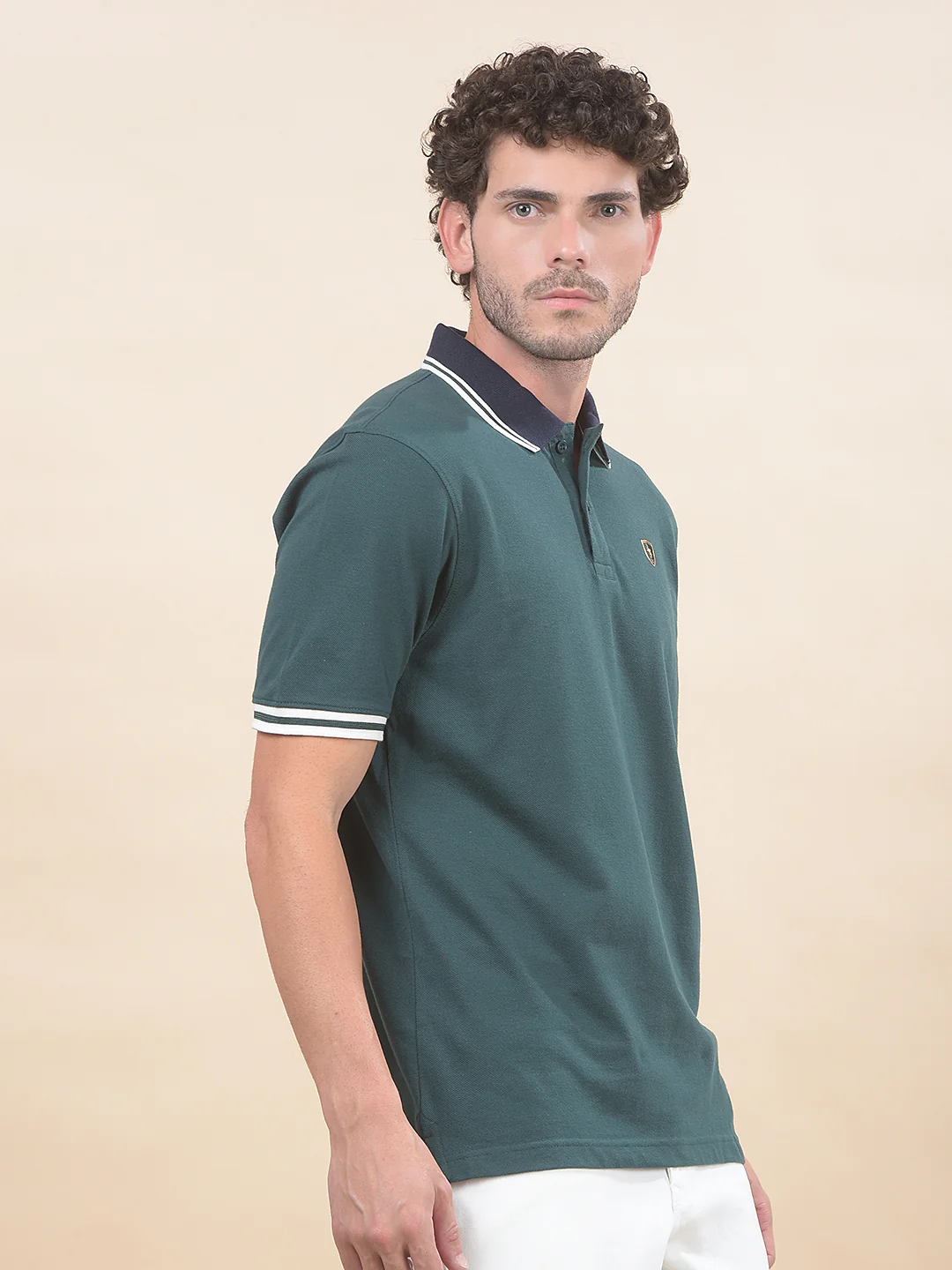 T-Shirt for Men | Breathable & Soft with Color Fastness Regular Fit Polo Neck Poly Cotton Fabric Solid Pattern - Image 7