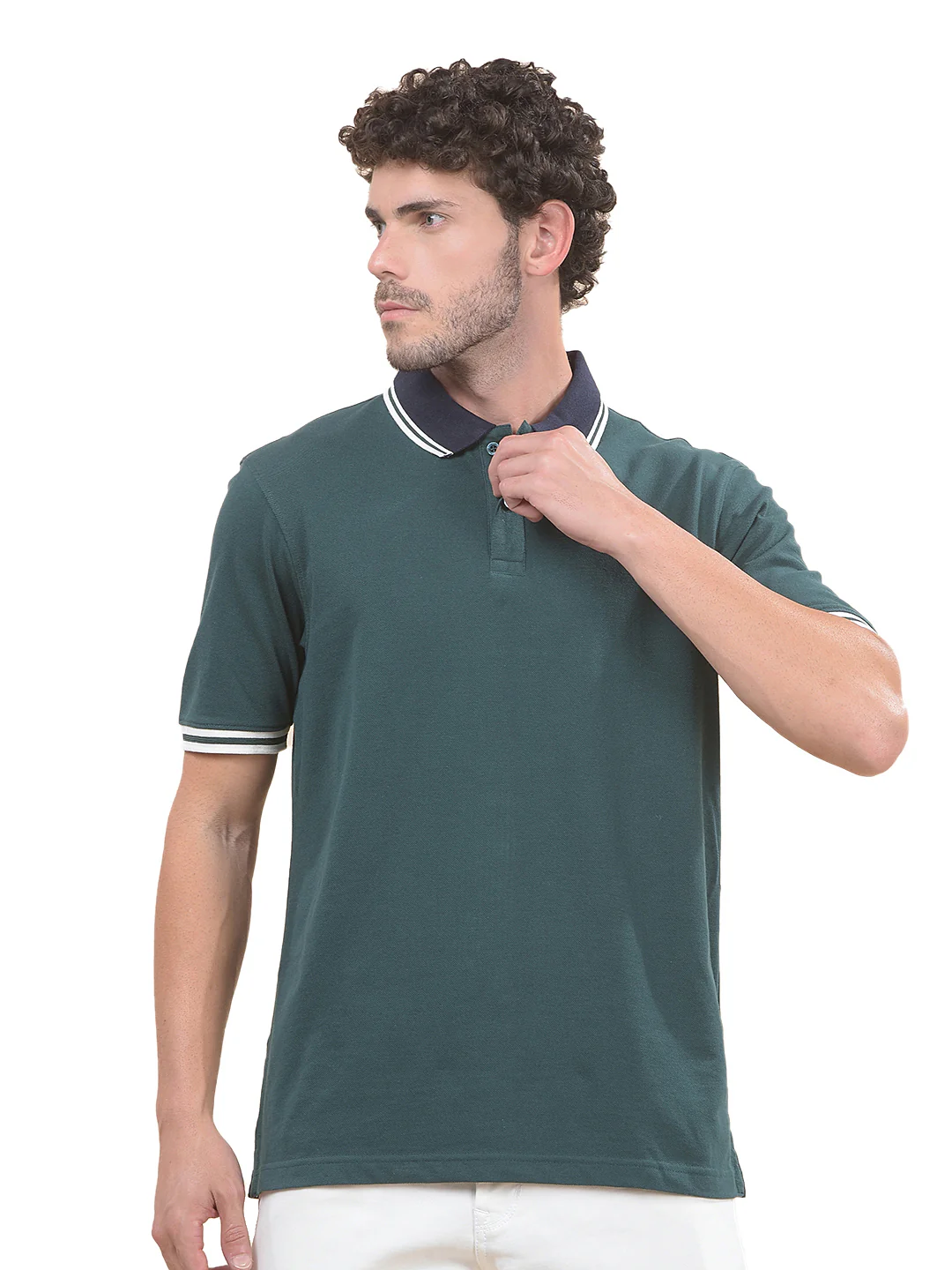 T-Shirt for Men | Breathable & Soft with Color Fastness Regular Fit Polo Neck Poly Cotton Fabric Solid Pattern - Image 9