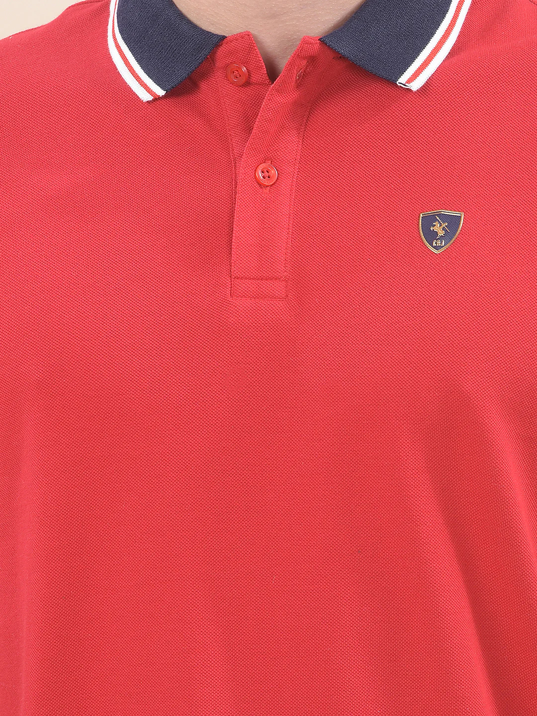 T-Shirt for Men | Breathable & Soft with Color Fastness Regular Fit Polo Neck Poly Cotton Fabric Solid Pattern - Image 7