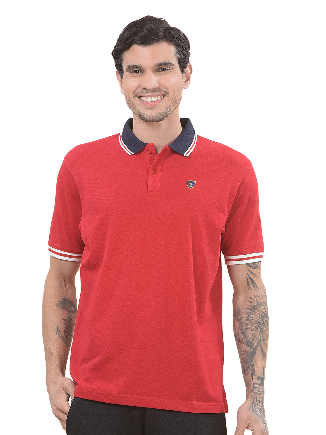 T-Shirt for Men | Breathable & Soft with Color Fastness Regular Fit Polo Neck Poly Cotton Fabric Solid Pattern - Image 9
