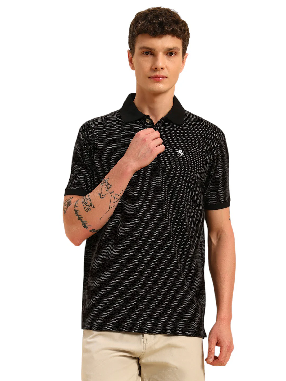 T-Shirt for Men | Breathable & Soft with Color Fastness Regular Fit Polo Neck Poly Cotton Fabric Printed Pattern - Image 6