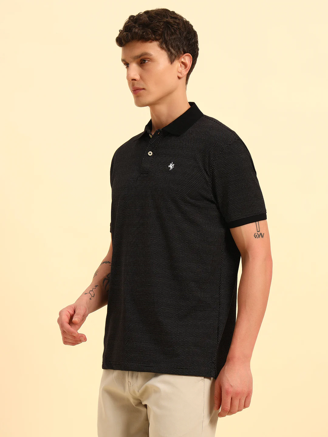 T-Shirt for Men | Breathable & Soft with Color Fastness Regular Fit Polo Neck Poly Cotton Fabric Printed Pattern - Image 7