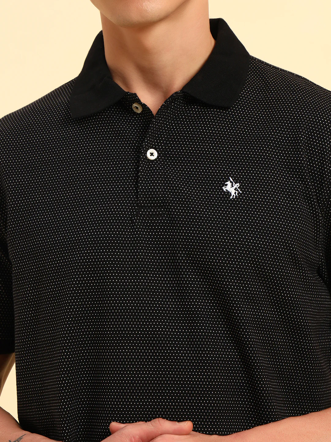 T-Shirt for Men | Breathable & Soft with Color Fastness Regular Fit Polo Neck Poly Cotton Fabric Printed Pattern - Image 9