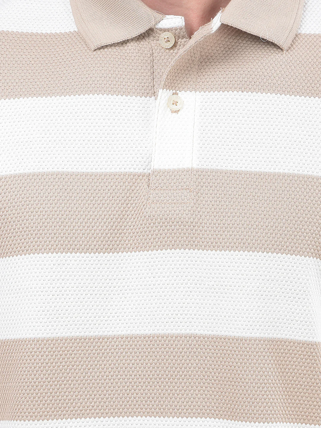 T-Shirt for Men | Breathable & Soft with Color Fastness Regular Fit Polo Neck Poly Cotton Fabric Striped Pattern - Image 8