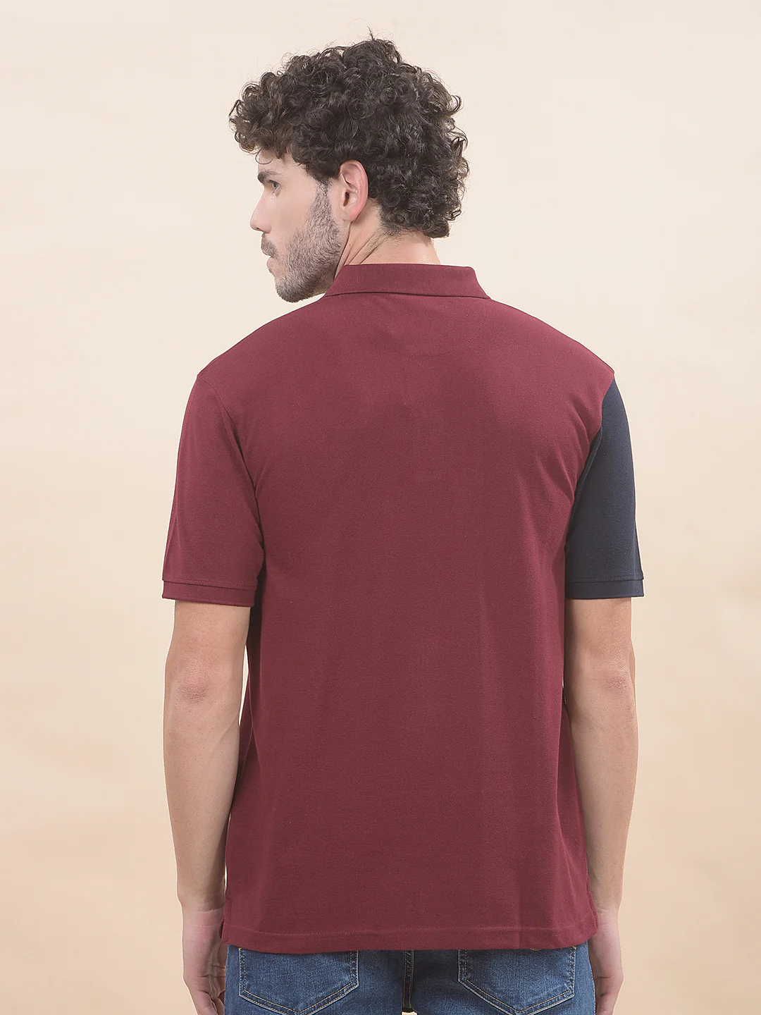 T-Shirt for Men | Breathable & Soft with Color Fastness Regular Fit Polo Neck Poly Cotton Fabric Striped Pattern - Image 4