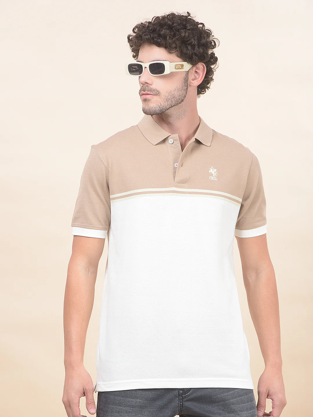 T-Shirt for Men | Breathable & Soft with Color Fastness Regular Fit Polo Neck Poly Cotton Fabric Striped Pattern - Image 3