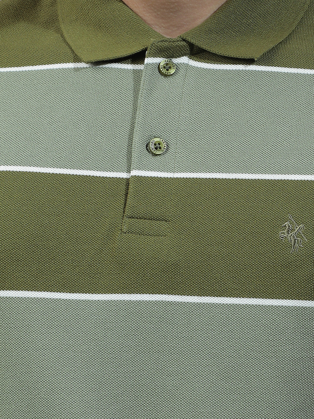 T-Shirt for Men | Breathable & Soft with Color Fastness Regular Fit Polo Neck Poly Cotton Fabric Striped Pattern - Image 7