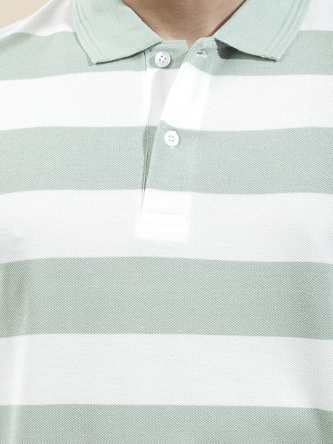 T-Shirt for Men | Breathable & Soft with Color Fastness Regular Fit Polo Neck Poly Cotton Fabric Striped Pattern - Image 7