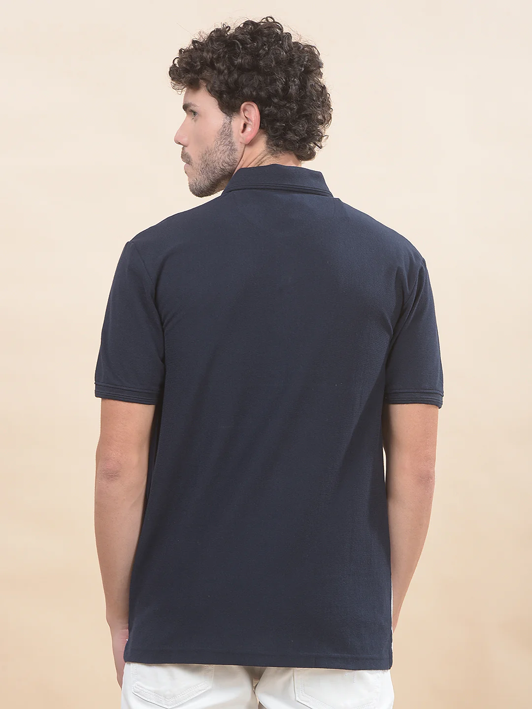 T-Shirt for Men | Breathable & Soft with Color Fastness Regular Fit Polo Neck Poly Cotton Fabric Striped Pattern - Image 3