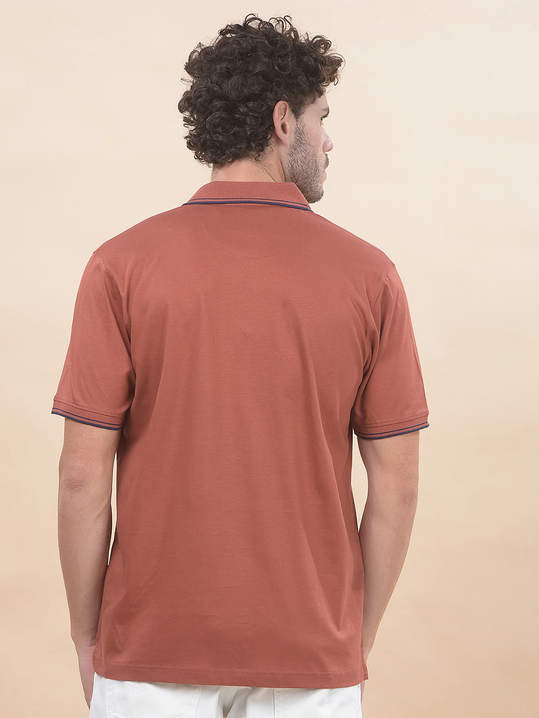 T-Shirt for Men | Breathable & Soft with Color Fastness Regular Fit Polo Neck Pure Cotton Fabric Solid Pattern - Image 2