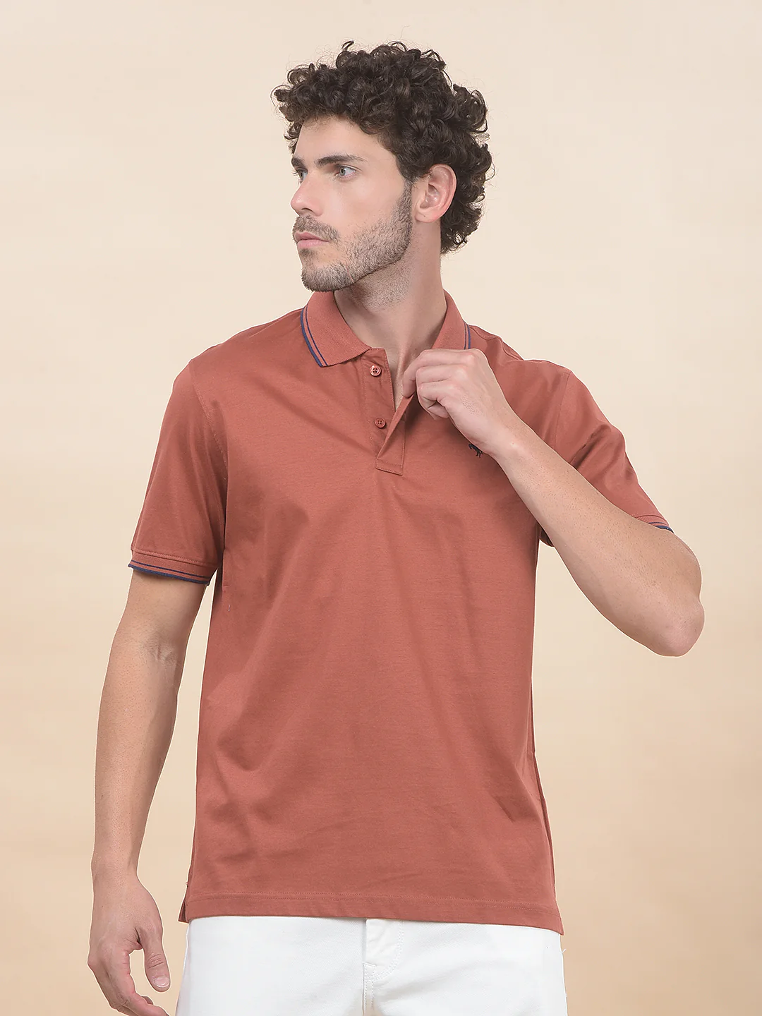 T-Shirt for Men | Breathable & Soft with Color Fastness Regular Fit Polo Neck Pure Cotton Fabric Solid Pattern - Image 3