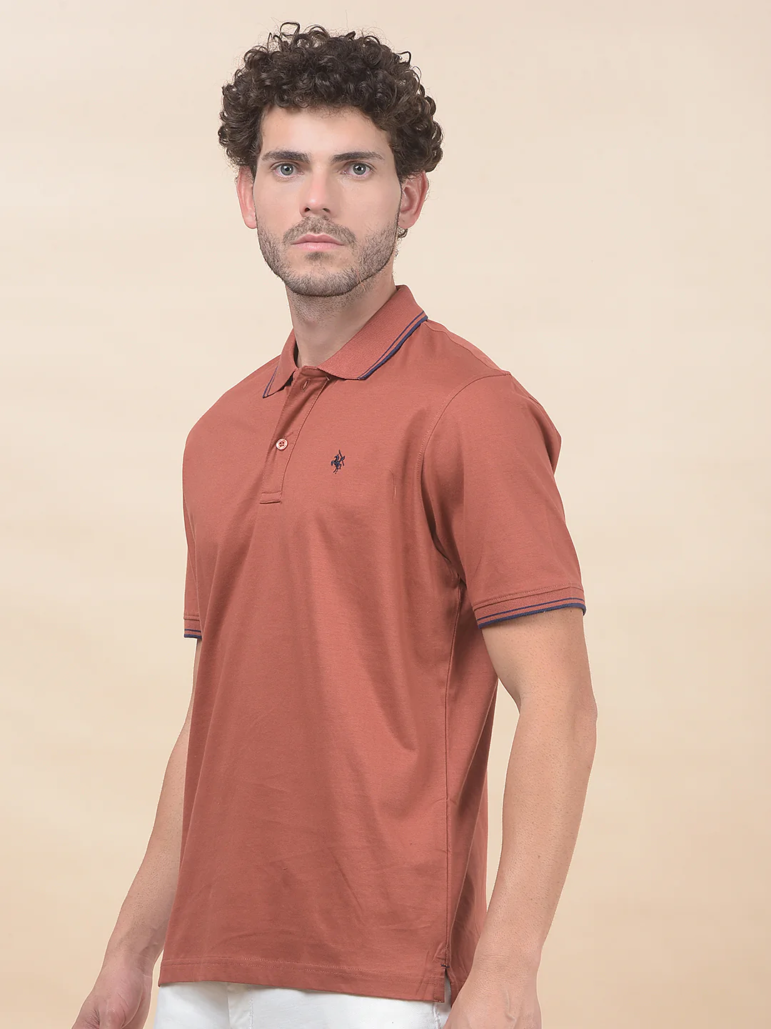 T-Shirt for Men | Breathable & Soft with Color Fastness Regular Fit Polo Neck Pure Cotton Fabric Solid Pattern - Image 4