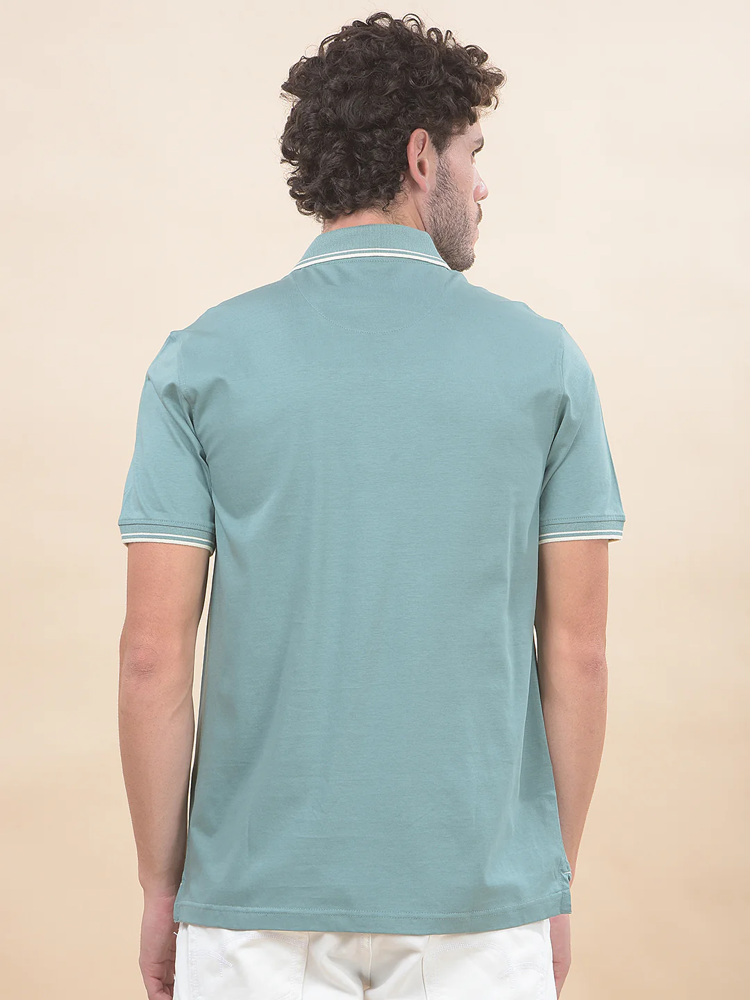 T-Shirt for Men | Breathable & Soft with Color Fastness Regular Fit Polo Neck Pure Cotton Fabric Solid Pattern - Image 2