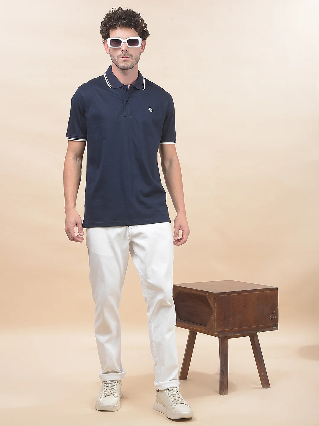 T-Shirt for Men | Breathable & Soft with Color Fastness Regular Fit Polo Neck Pure Cotton Fabric Solid Pattern - Image 2