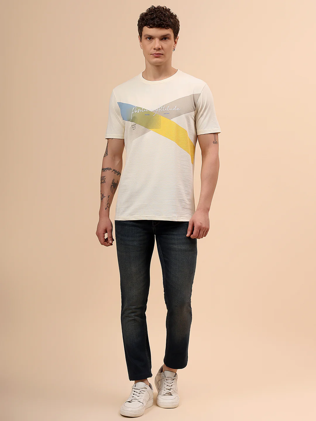 T-Shirt for Men | Breathable & Soft with Color Fastness Regular Fit Round Neck Poly Cotton Fabric Colour Block Pattern - Image 8