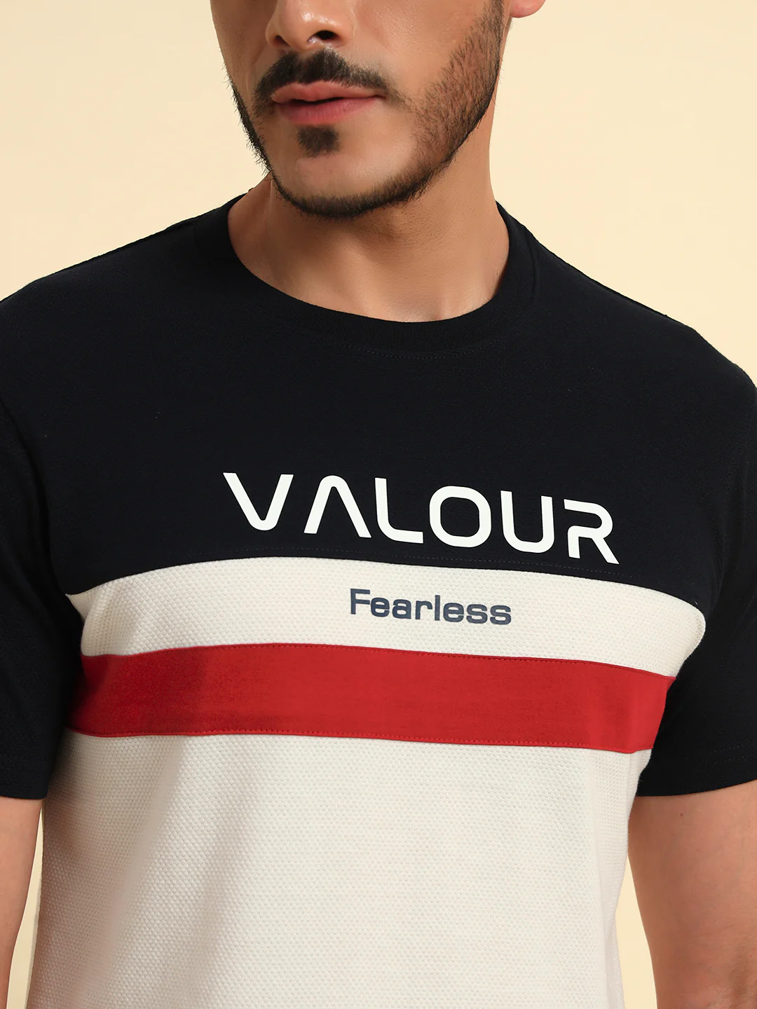 T-Shirt for Men | Breathable & Soft with Color Fastness Regular Fit Round Neck Poly Cotton Fabric Colour Block Pattern - Image 6