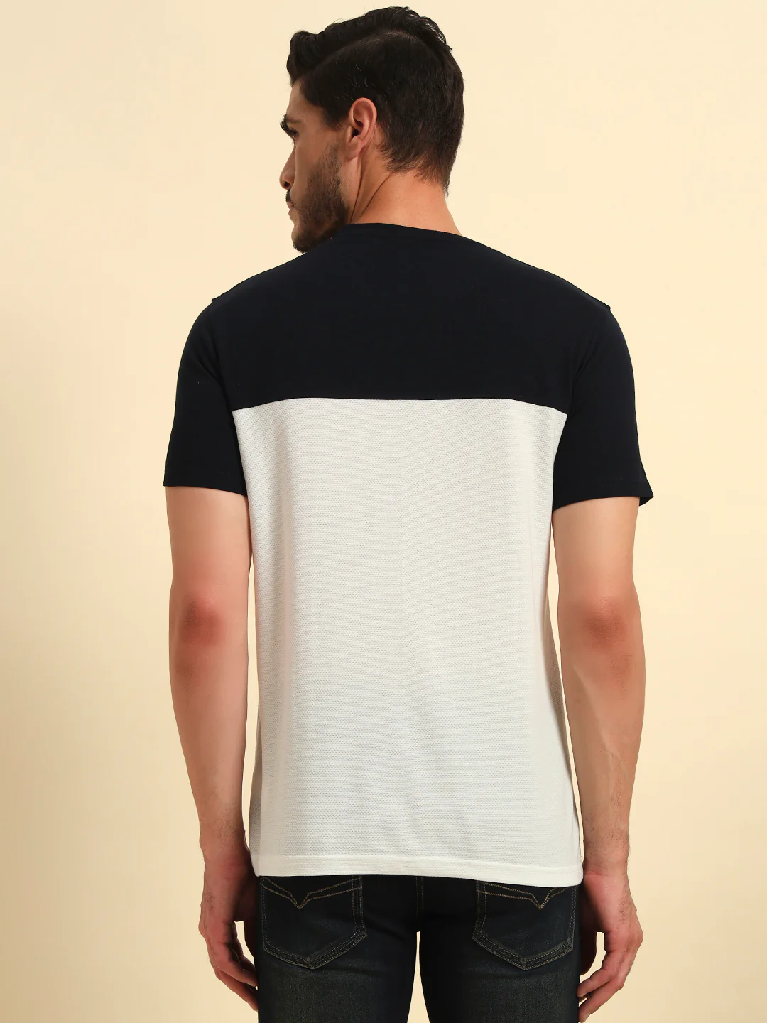 T-Shirt for Men | Breathable & Soft with Color Fastness Regular Fit Round Neck Poly Cotton Fabric Colour Block Pattern - Image 8