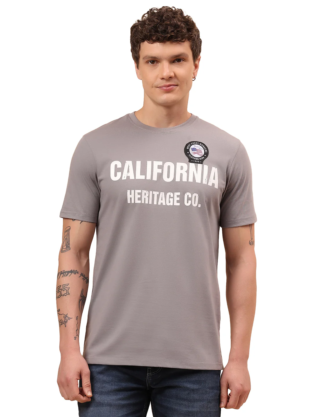 T-Shirt for Men | Breathable & Soft with Color Fastness Regular Fit Round Neck Poly Cotton Fabric Printed Pattern - Image 9