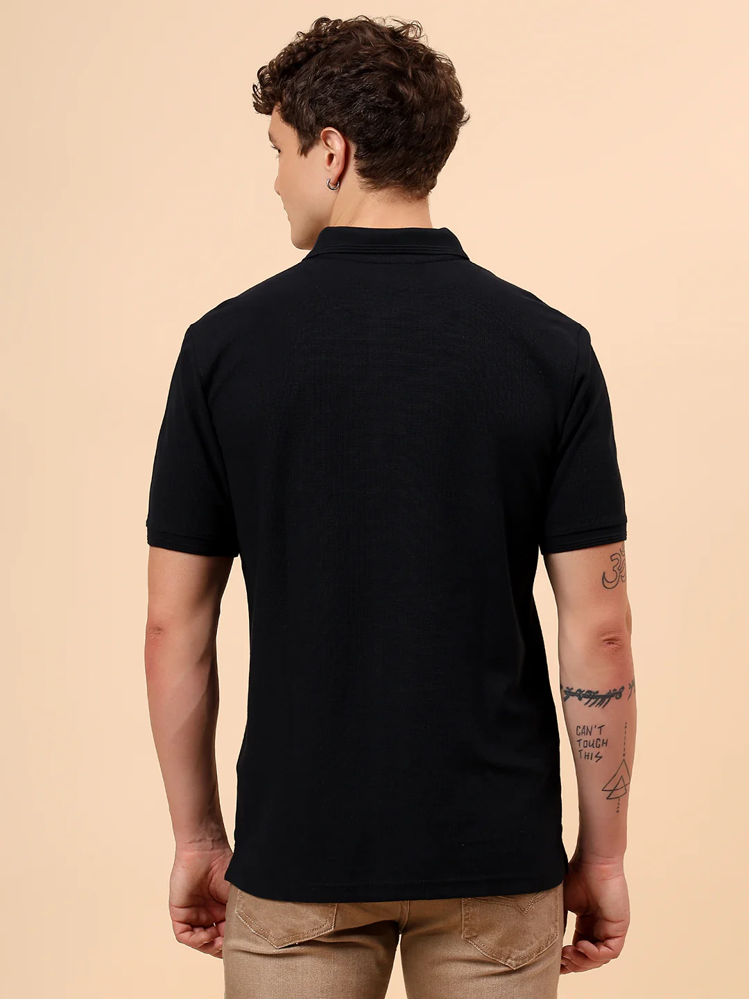 T-Shirt for Men | Breathable & Soft with Color Fastness Regular Fit Polo Neck Poly Cotton Fabric Solid Pattern - Image 6