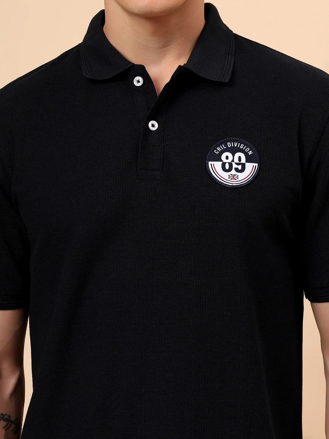 T-Shirt for Men | Breathable & Soft with Color Fastness Regular Fit Polo Neck Poly Cotton Fabric Solid Pattern - Image 7