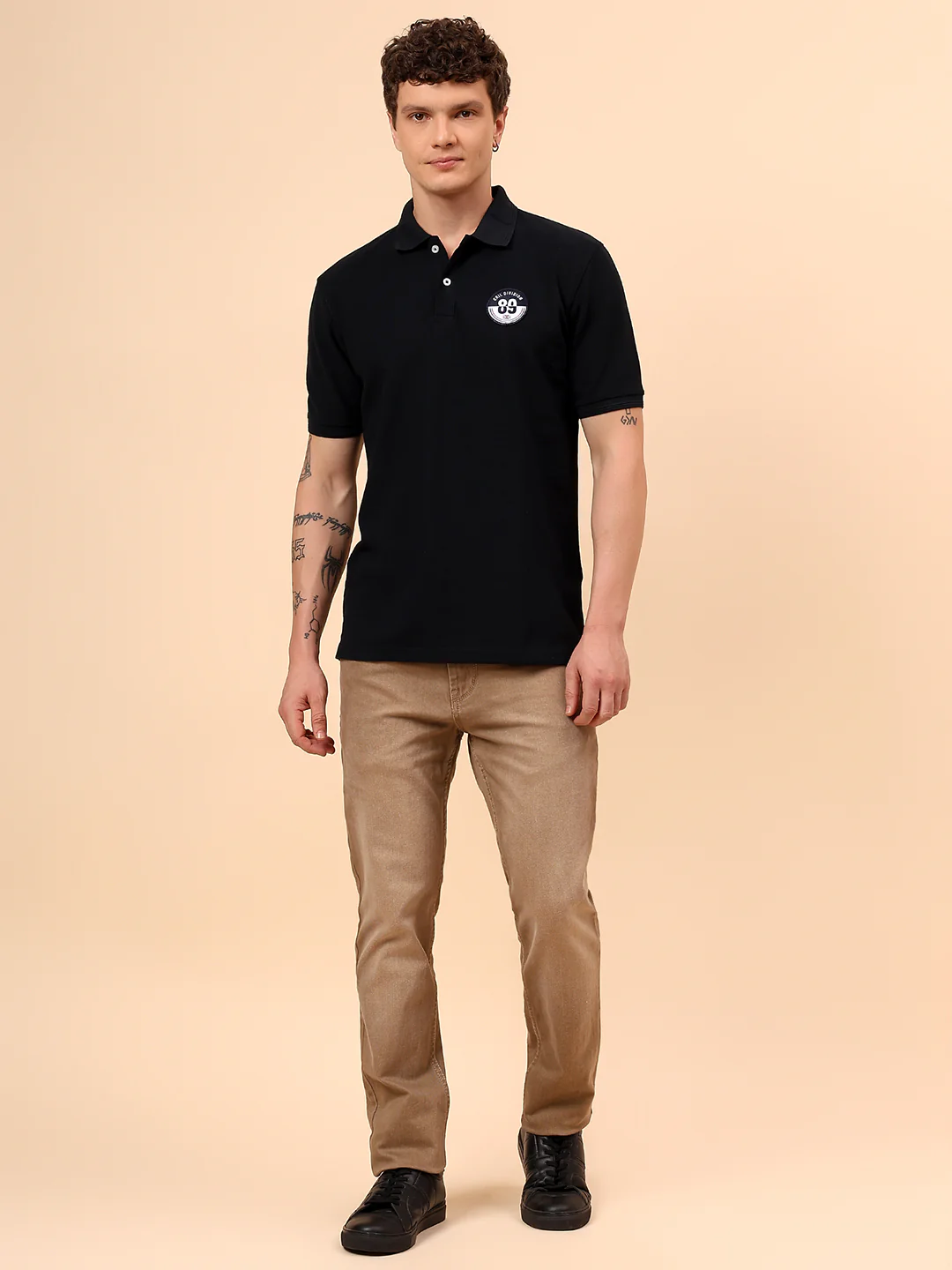 T-Shirt for Men | Breathable & Soft with Color Fastness Regular Fit Polo Neck Poly Cotton Fabric Solid Pattern - Image 8