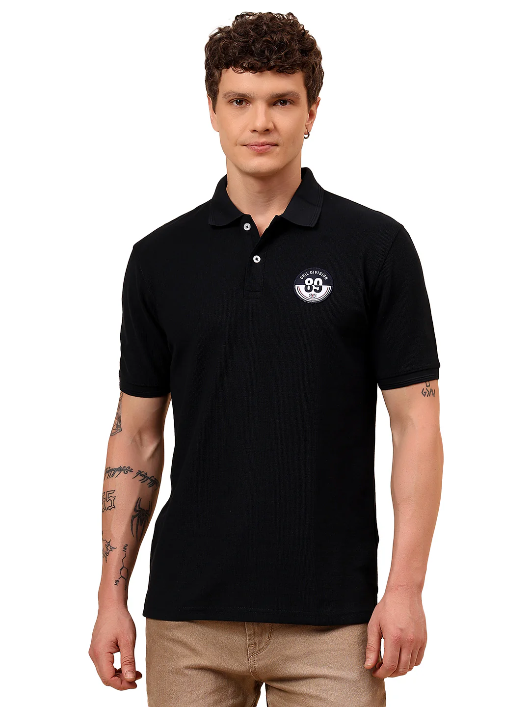 T-Shirt for Men | Breathable & Soft with Color Fastness Regular Fit Polo Neck Poly Cotton Fabric Solid Pattern - Image 9