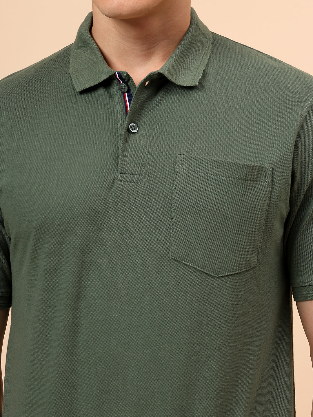 T-Shirt for Men | Breathable & Soft with Color Fastness Regular Fit Polo Neck Poly Cotton Fabric Solid Pattern - Image 7