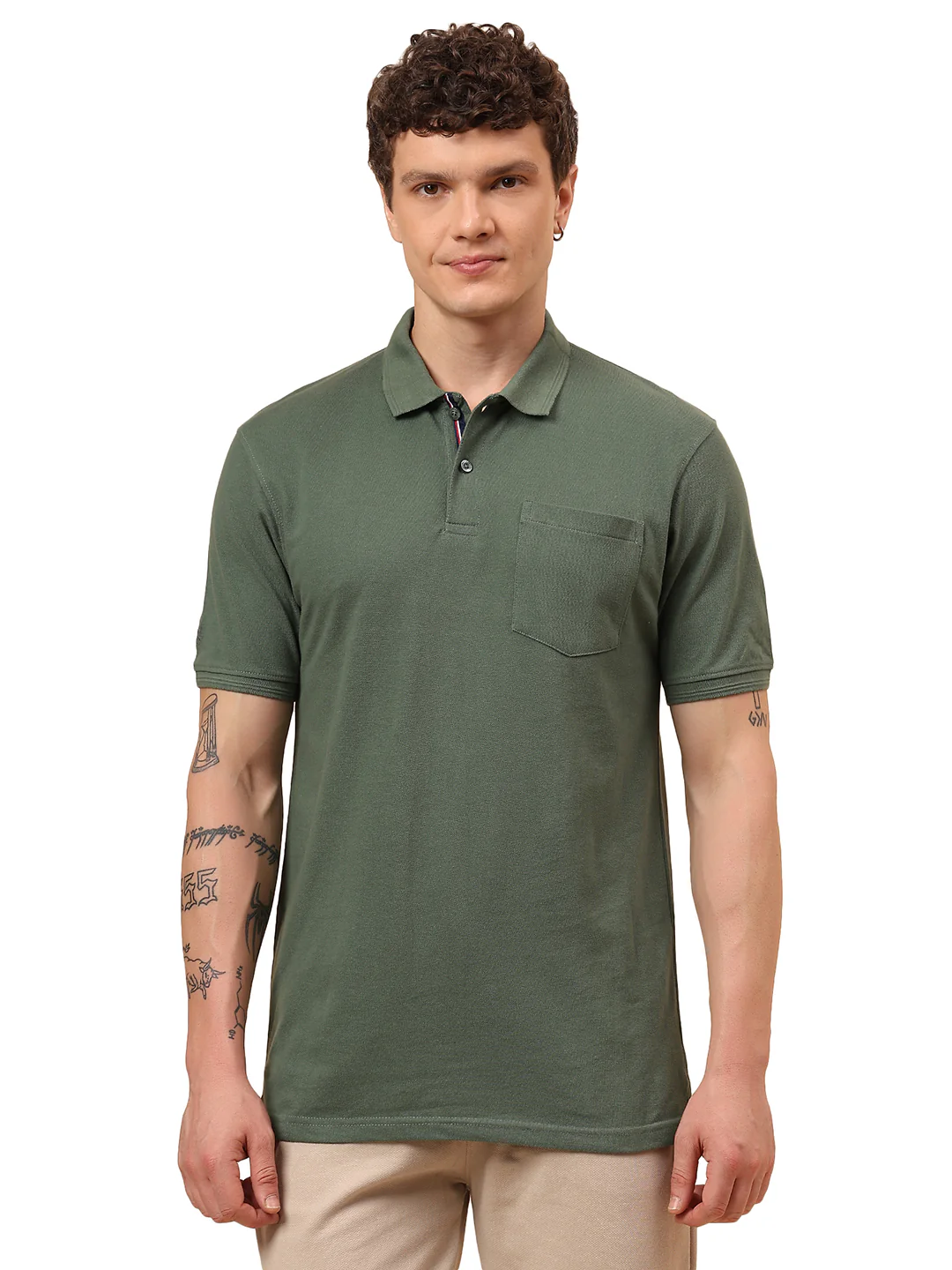 T-Shirt for Men | Breathable & Soft with Color Fastness Regular Fit Polo Neck Poly Cotton Fabric Solid Pattern - Image 9