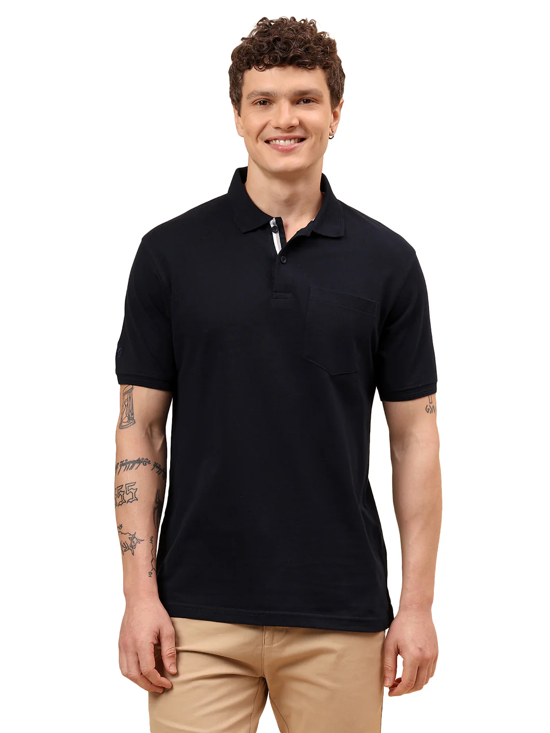 T-Shirt for Men | Breathable & Soft with Color Fastness Regular Fit Polo Neck Poly Cotton Fabric Solid Pattern - Image 9