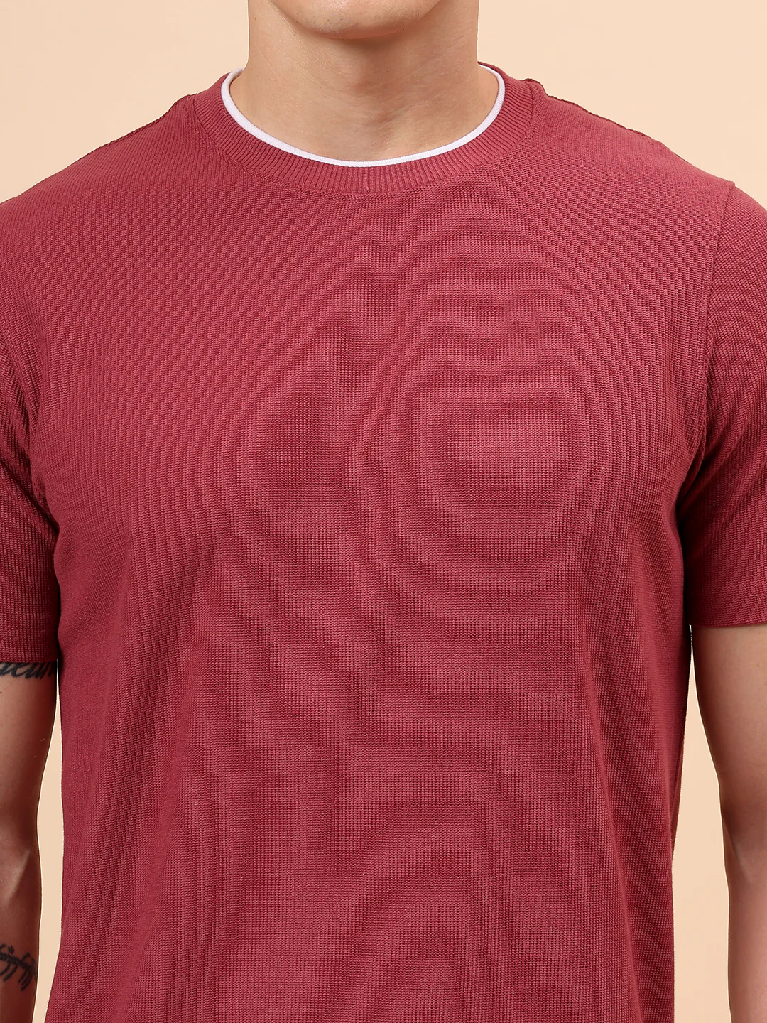 T-Shirt for Men | Breathable & Soft with Color Fastness Regular Fit Round Neck Poly Cotton Fabric Solid Pattern - Image 7