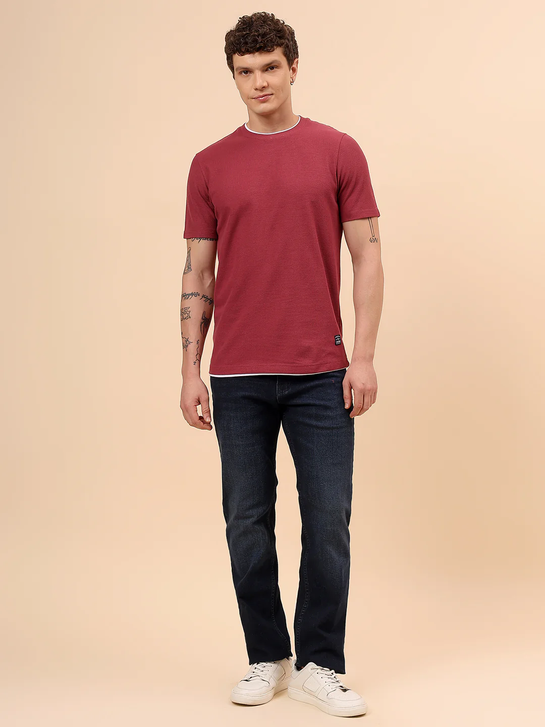 T-Shirt for Men | Breathable & Soft with Color Fastness Regular Fit Round Neck Poly Cotton Fabric Solid Pattern - Image 8