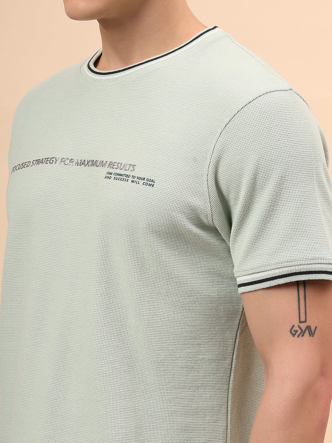 T-Shirt for Men | Breathable & Soft with Color Fastness Regular Fit Round Neck Poly Cotton Fabric Printed Pattern - Image 7