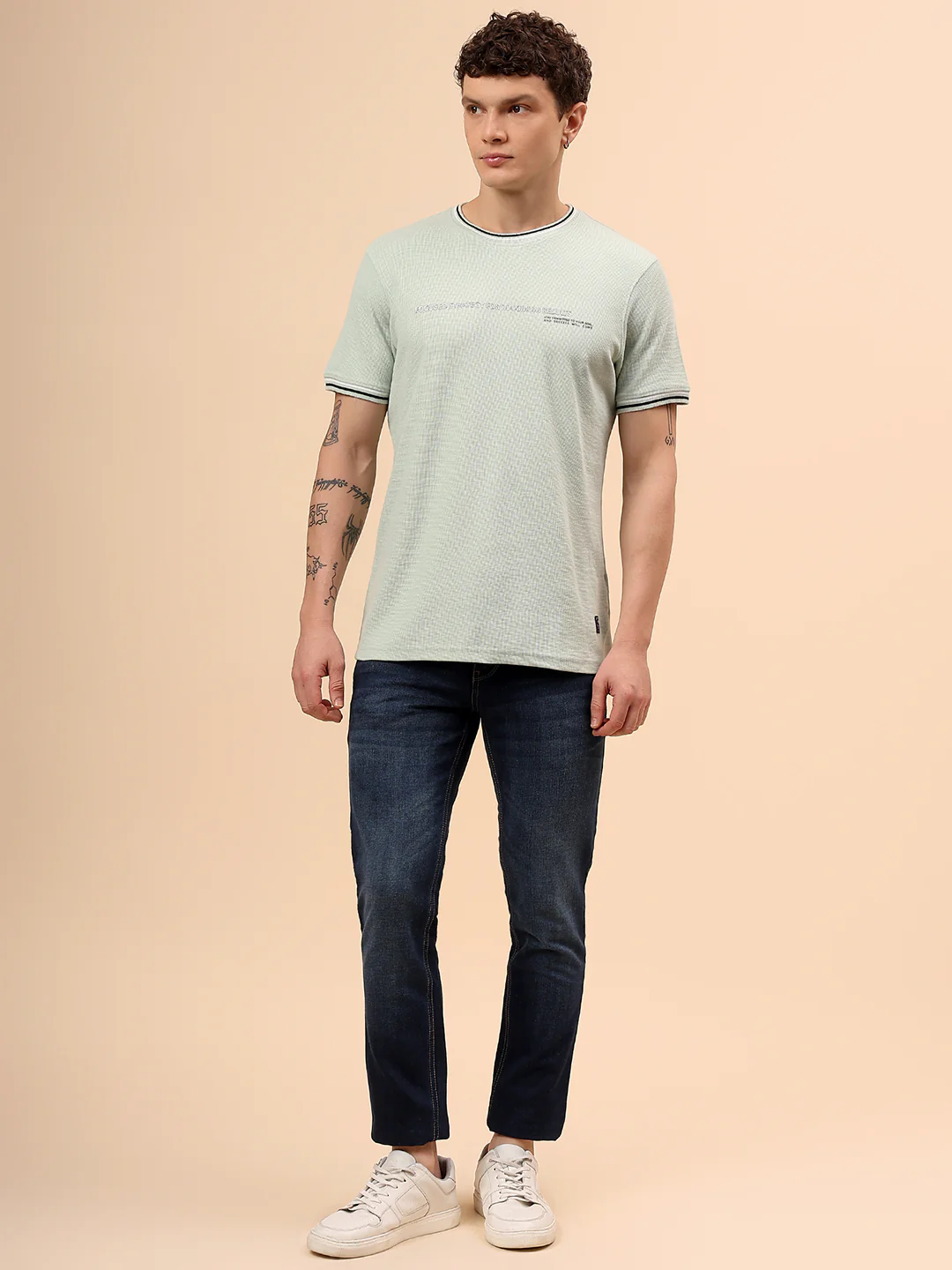 T-Shirt for Men | Breathable & Soft with Color Fastness Regular Fit Round Neck Poly Cotton Fabric Printed Pattern - Image 8