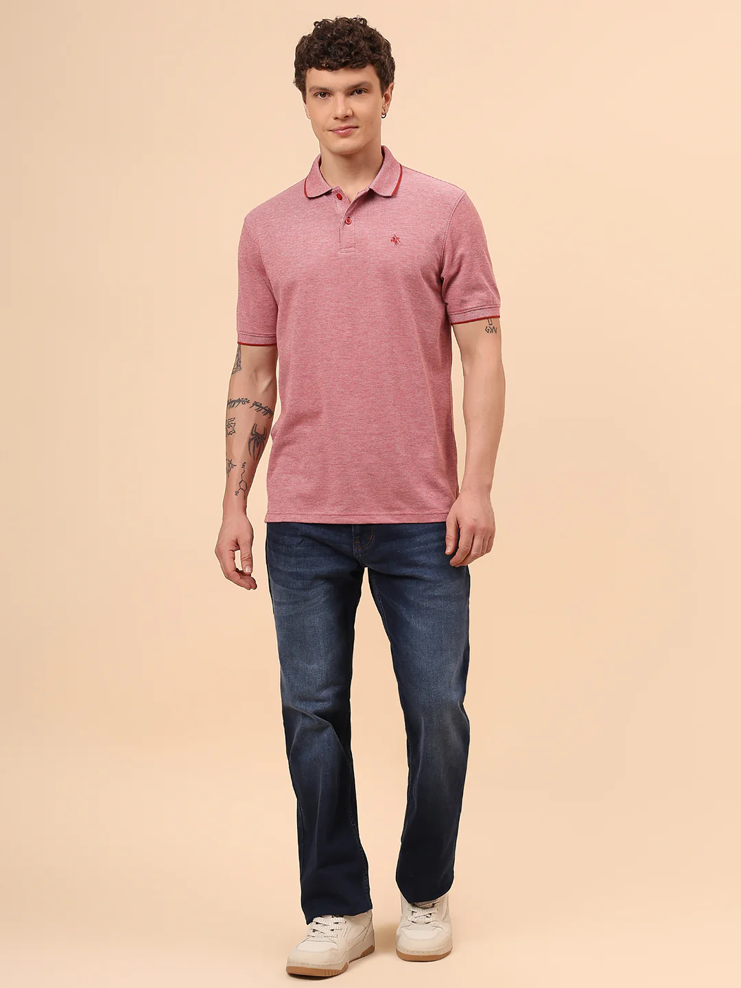 T-Shirt for Men | Breathable & Soft with Color Fastness Regular Fit Polo Neck Poly Cotton Fabric Solid Pattern - Image 8
