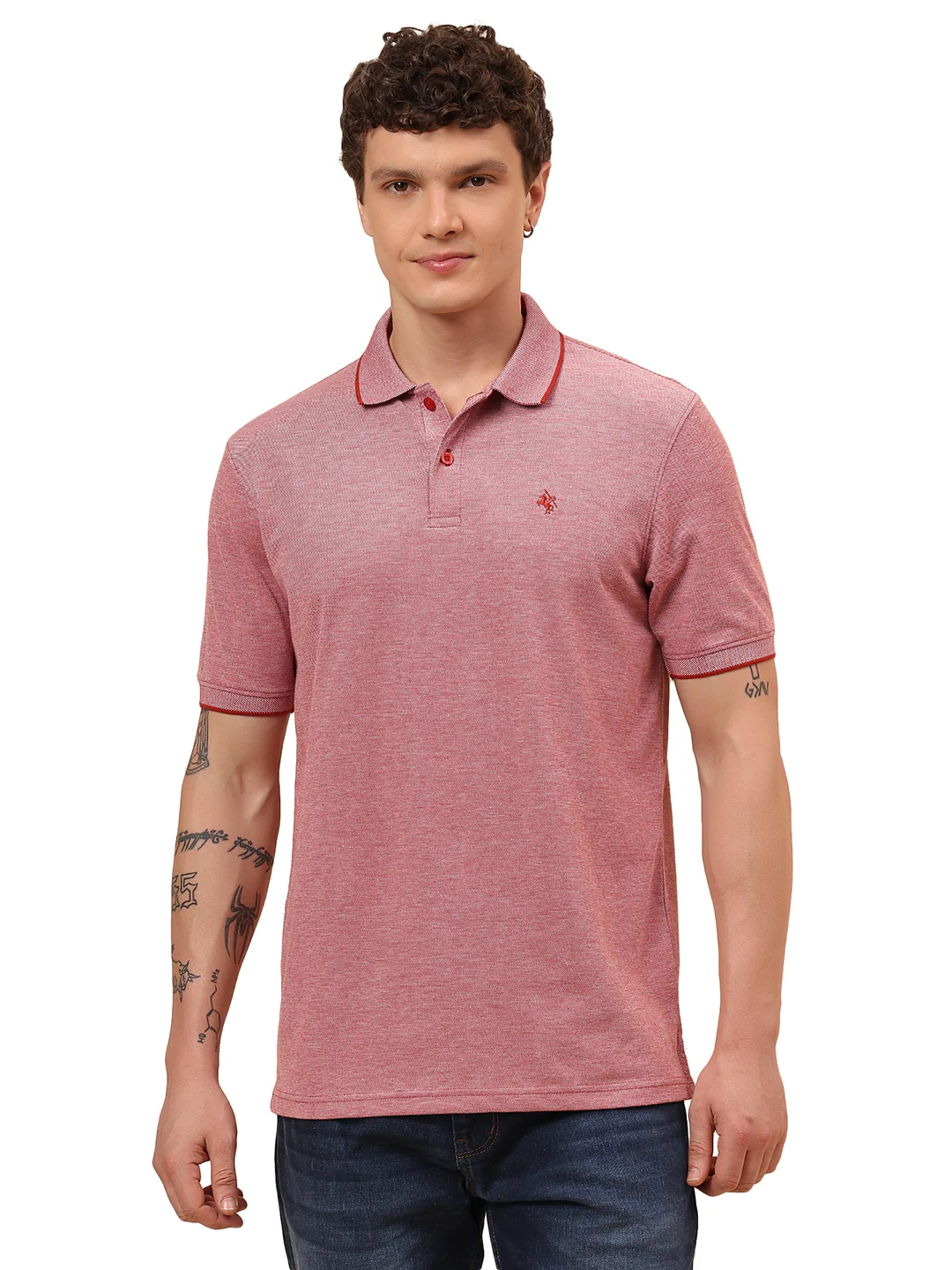 T-Shirt for Men | Breathable & Soft with Color Fastness Regular Fit Polo Neck Poly Cotton Fabric Solid Pattern - Image 9