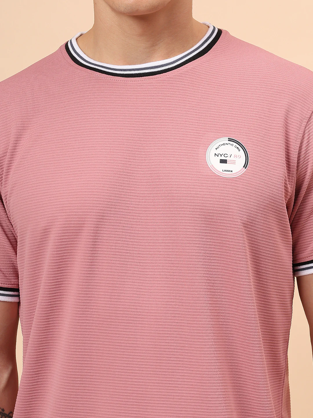 T-Shirt for Men | Breathable & Soft with Color Fastness Regular Fit Round Neck Polyester Fabric Solid Pattern - Image 7