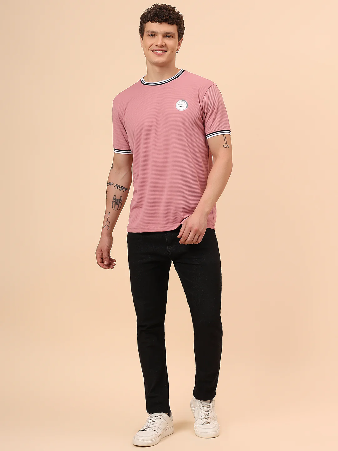 T-Shirt for Men | Breathable & Soft with Color Fastness Regular Fit Round Neck Polyester Fabric Solid Pattern - Image 8
