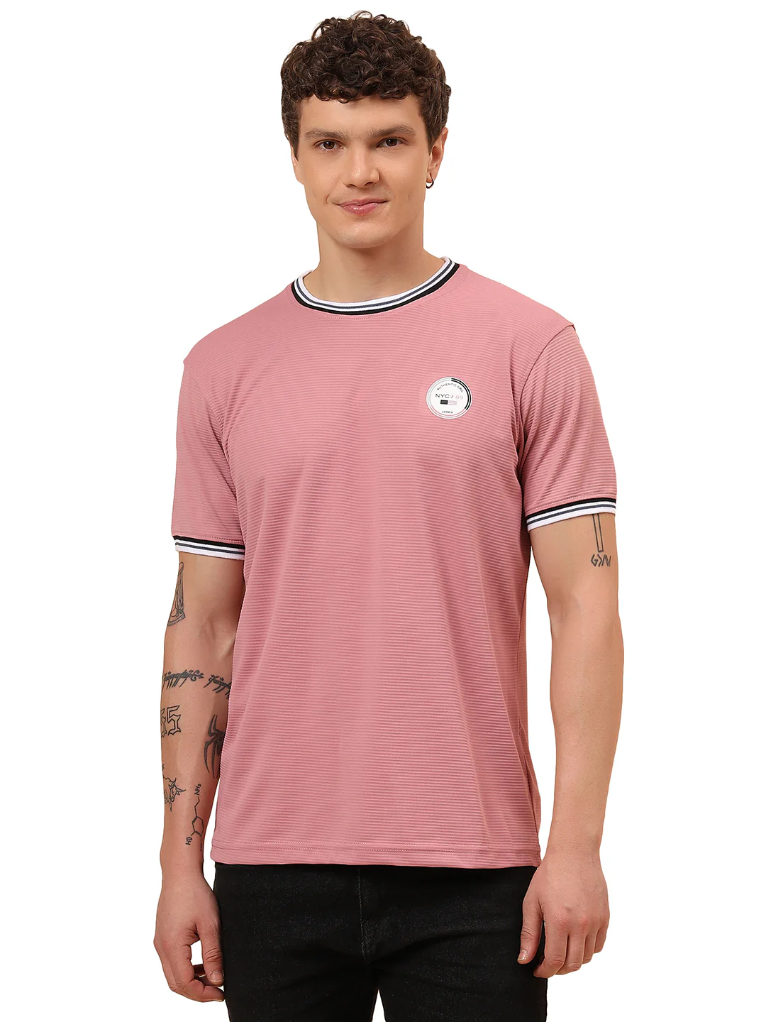 T-Shirt for Men | Breathable & Soft with Color Fastness Regular Fit Round Neck Polyester Fabric Solid Pattern - Image 9