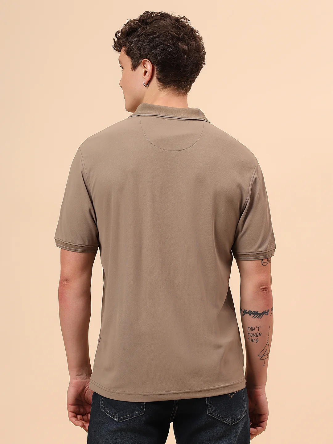 T-Shirt for Men | Breathable & Soft with Color Fastness Regular Fit Polo Neck Polyester Fabric Solid Pattern - Image 6