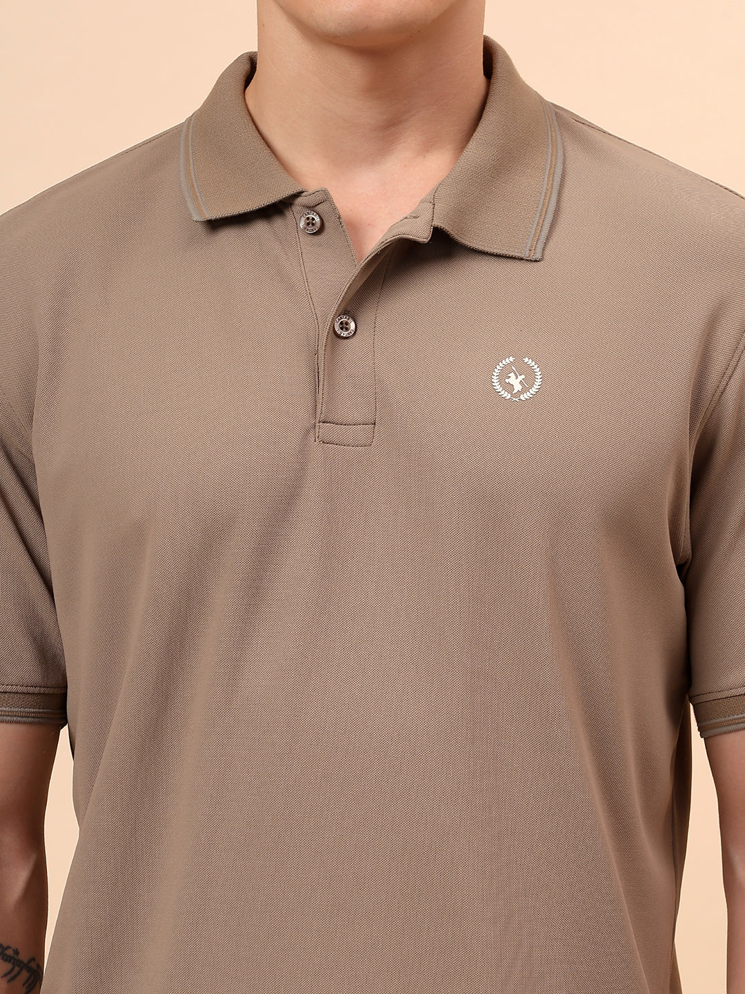 T-Shirt for Men | Breathable & Soft with Color Fastness Regular Fit Polo Neck Polyester Fabric Solid Pattern - Image 7