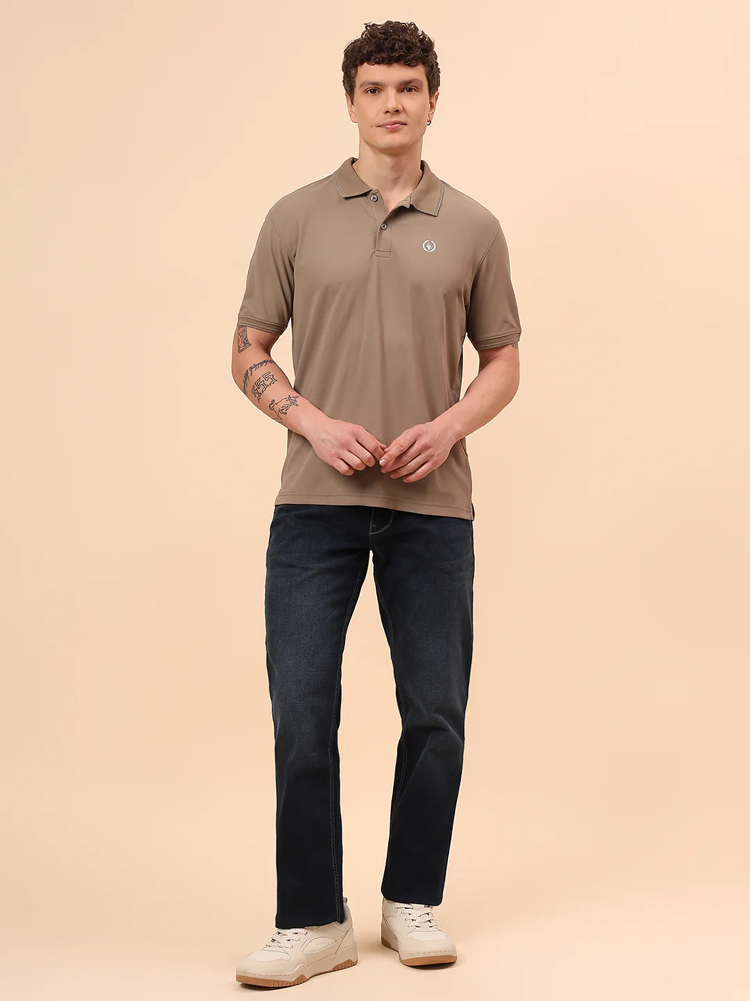 T-Shirt for Men | Breathable & Soft with Color Fastness Regular Fit Polo Neck Polyester Fabric Solid Pattern - Image 8
