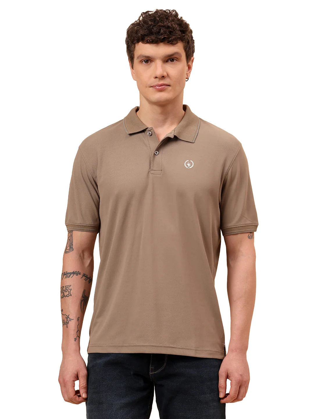 T-Shirt for Men | Breathable & Soft with Color Fastness Regular Fit Polo Neck Polyester Fabric Solid Pattern - Image 9
