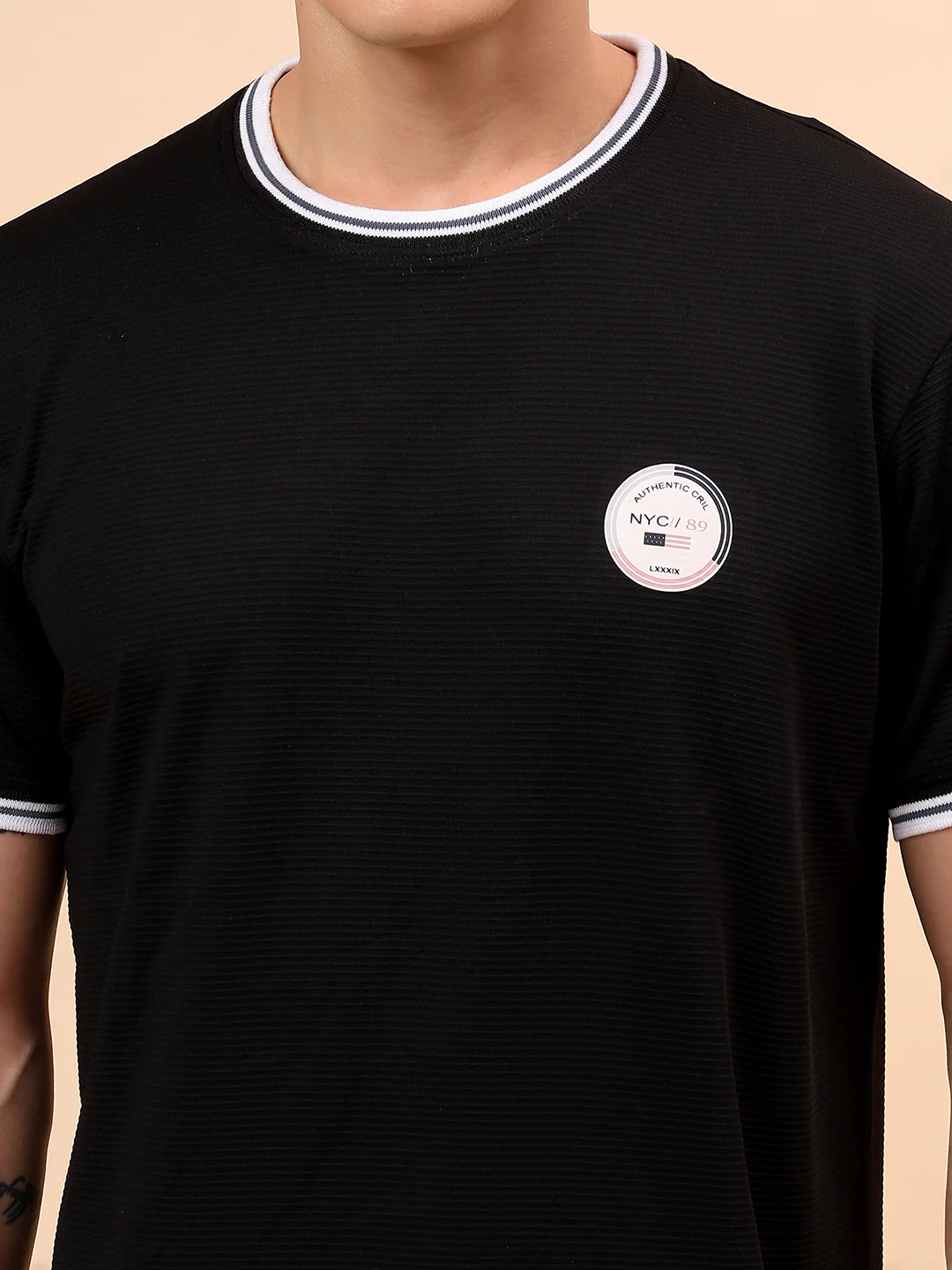 T-Shirt for Men | Breathable & Soft with Color Fastness Regular Fit Round Neck Polyester Fabric Solid Pattern - Image 7