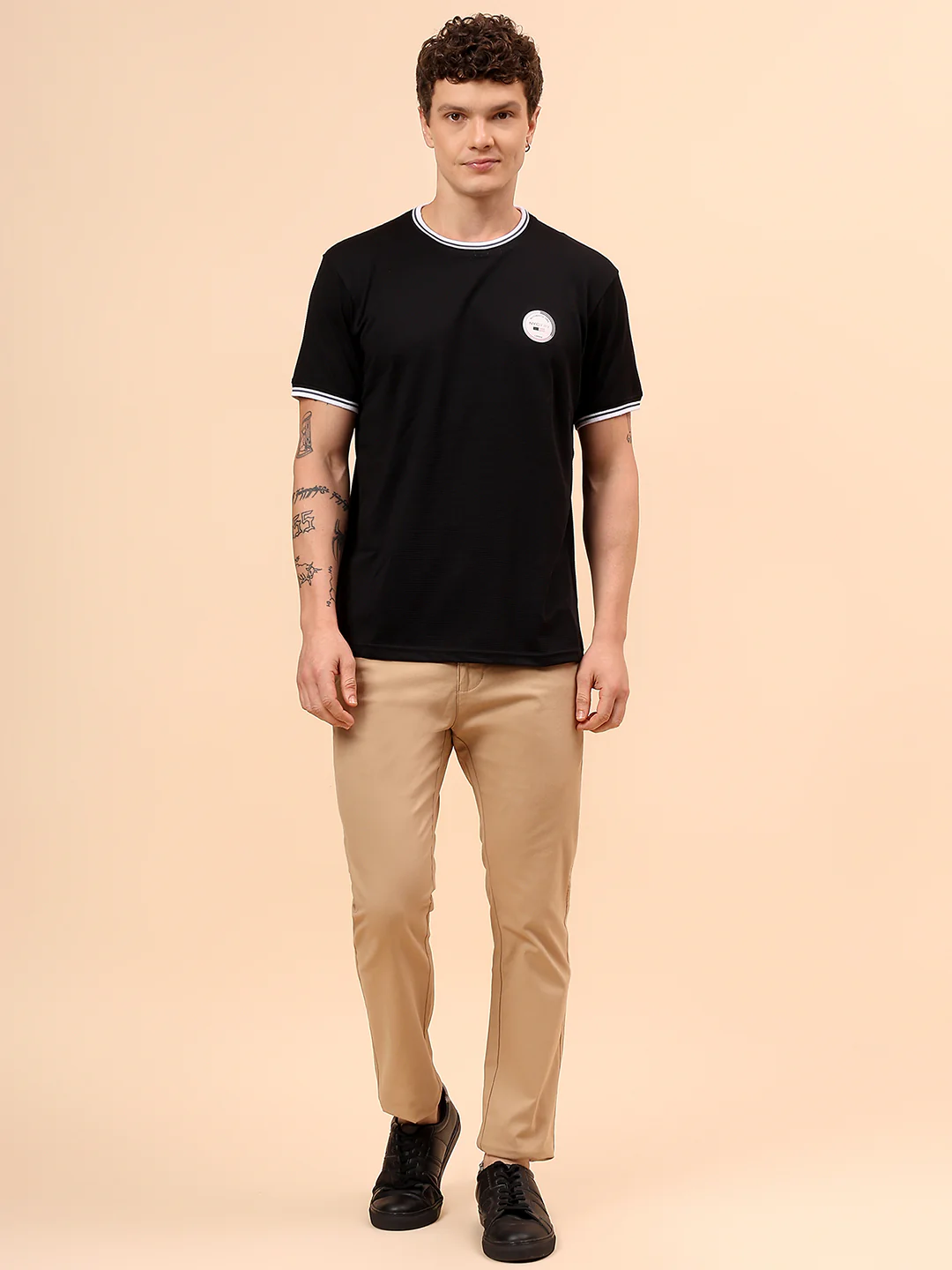 T-Shirt for Men | Breathable & Soft with Color Fastness Regular Fit Round Neck Polyester Fabric Solid Pattern - Image 8