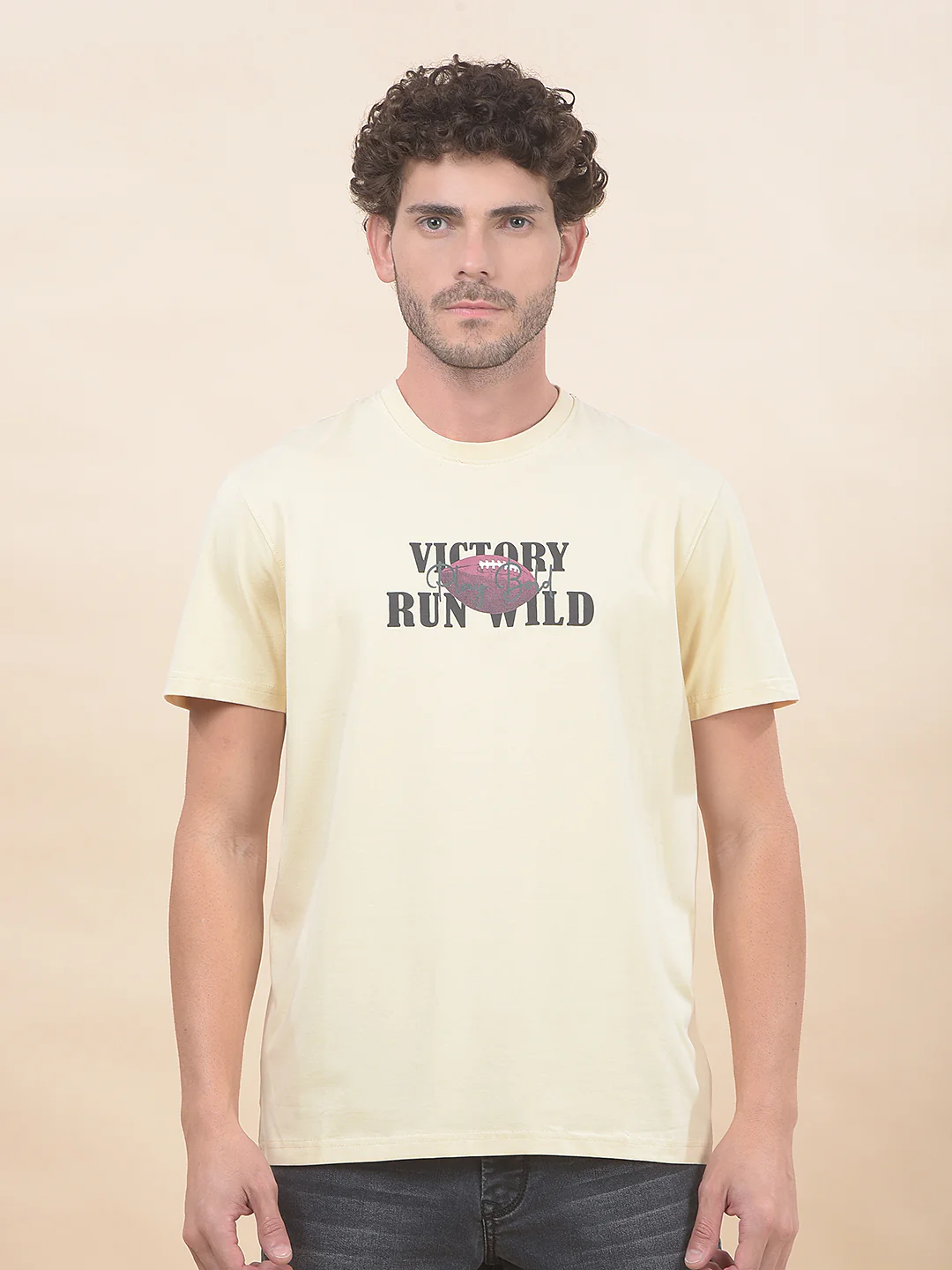 T-Shirt for Men | Breathable & Soft with Color Fastness Regular Fit Round Neck Cotton Blend Fabric Printed Pattern - Image 3