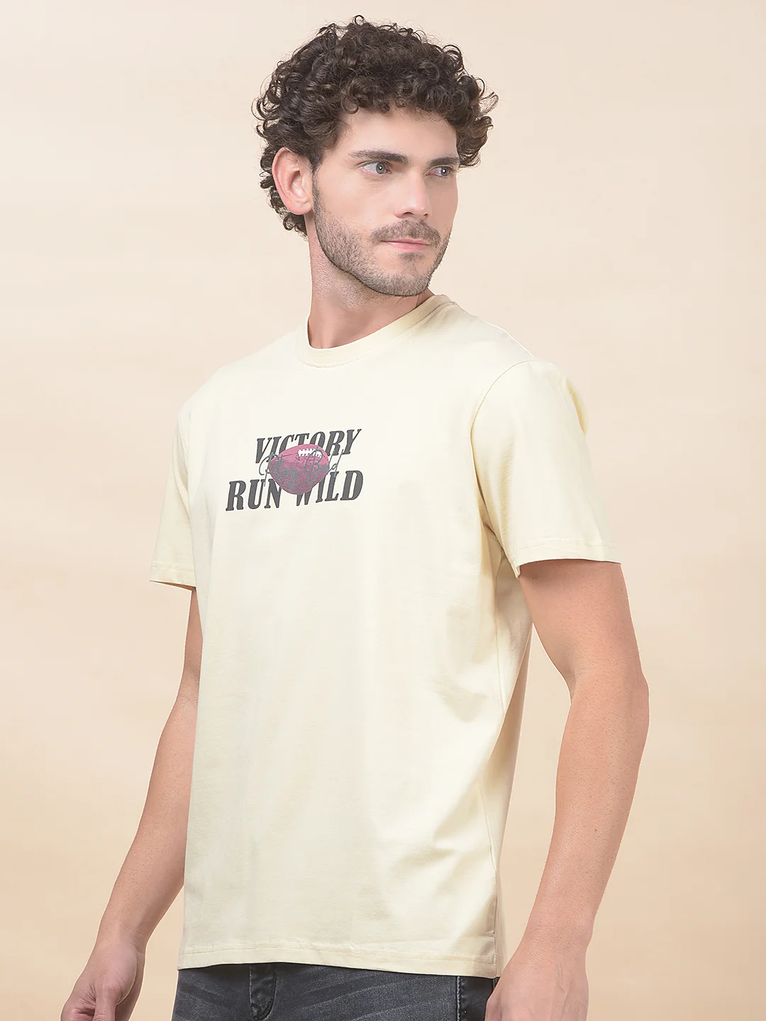 T-Shirt for Men | Breathable & Soft with Color Fastness Regular Fit Round Neck Cotton Blend Fabric Printed Pattern - Image 4