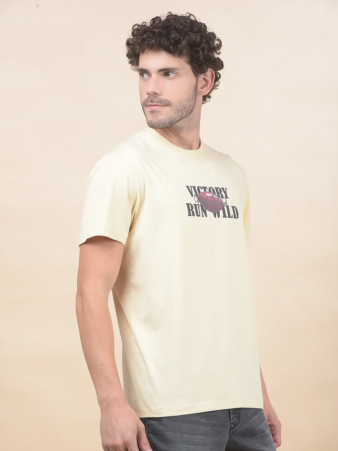 T-Shirt for Men | Breathable & Soft with Color Fastness Regular Fit Round Neck Cotton Blend Fabric Printed Pattern - Image 5