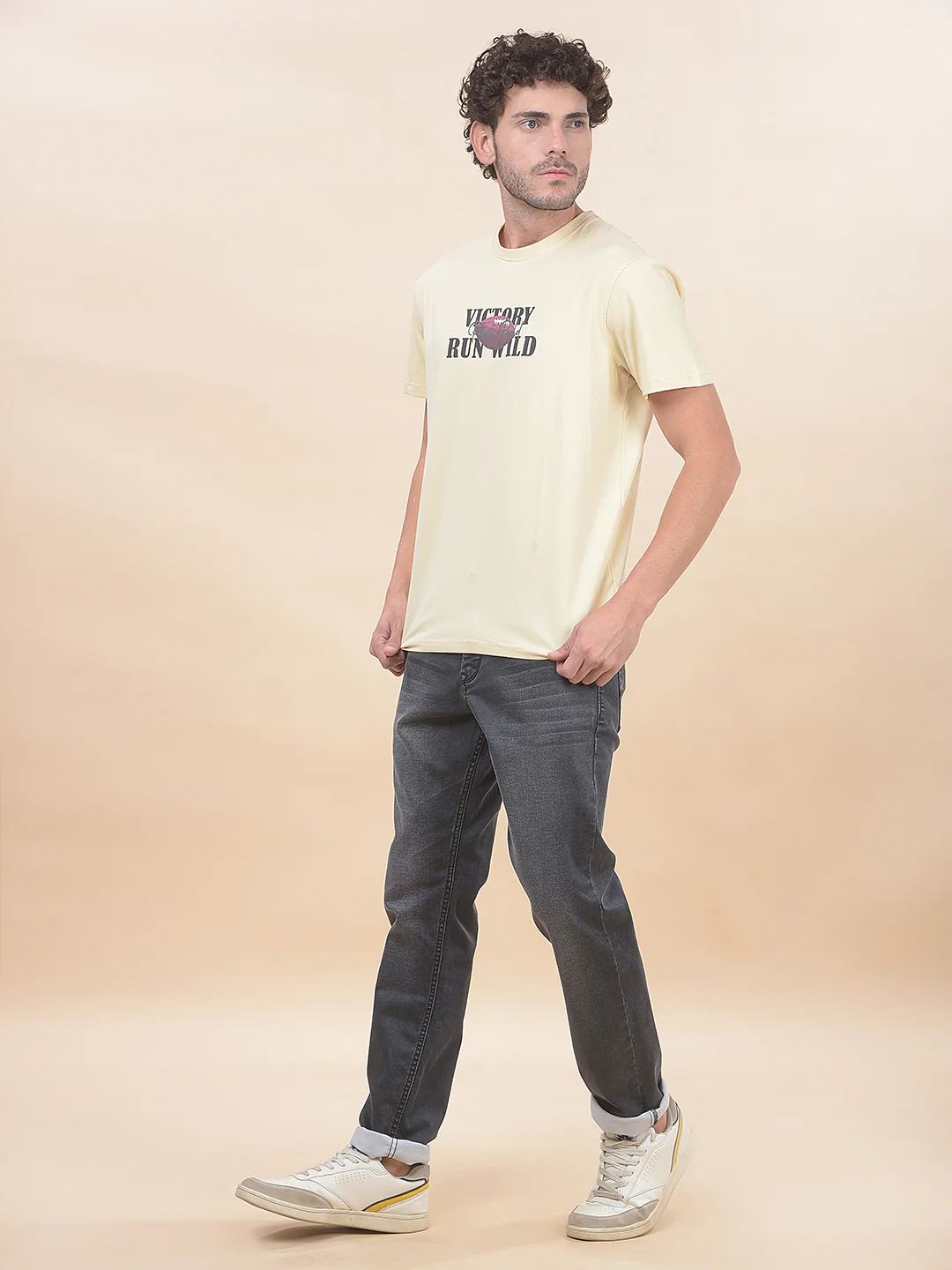 T-Shirt for Men | Breathable & Soft with Color Fastness Regular Fit Round Neck Cotton Blend Fabric Printed Pattern - Image 7