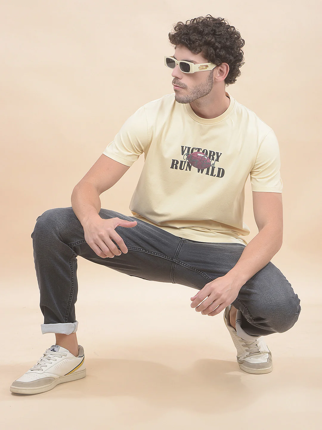 T-Shirt for Men | Breathable & Soft with Color Fastness Regular Fit Round Neck Cotton Blend Fabric Printed Pattern - Image 8