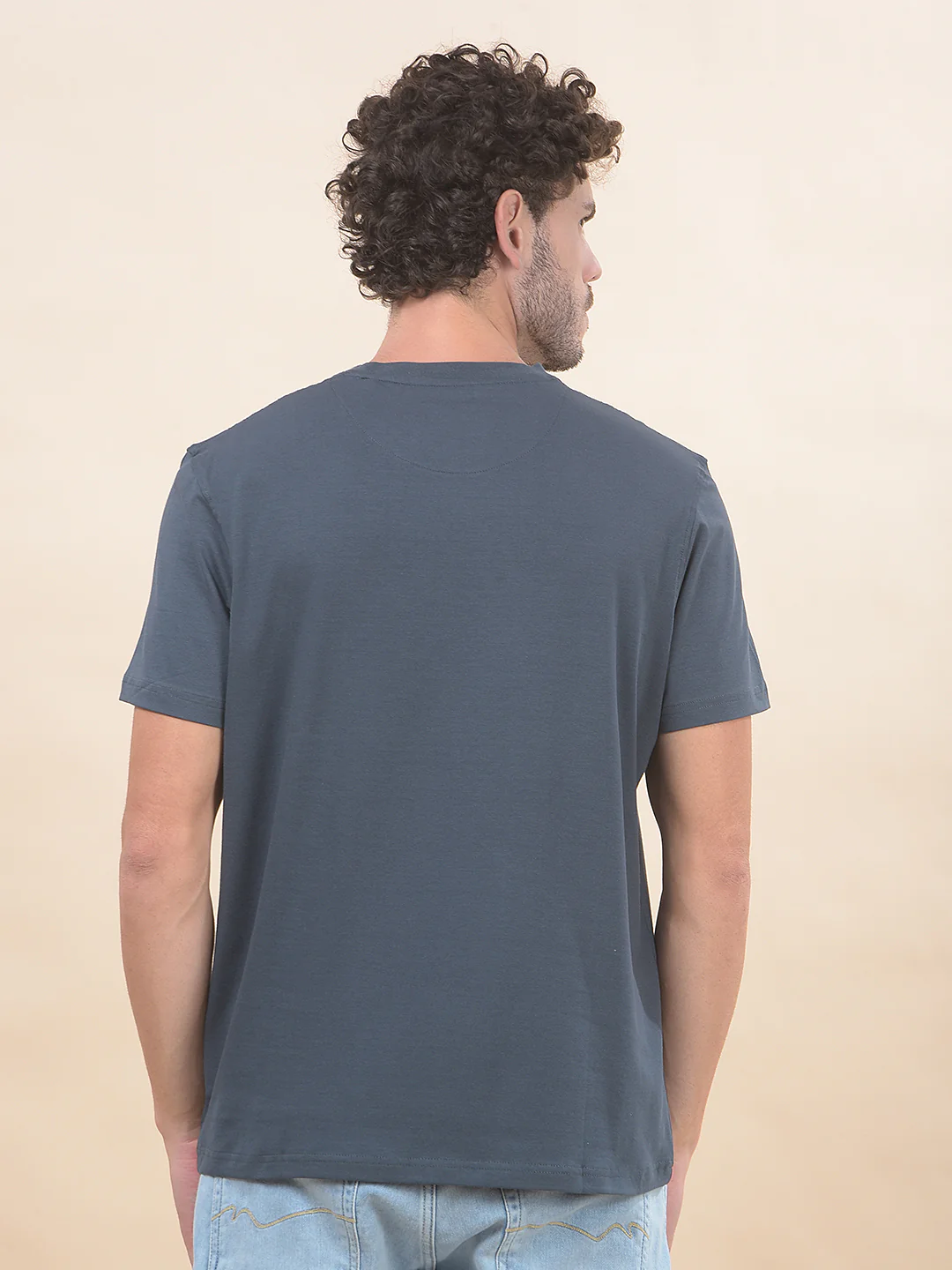 T-Shirt for Men | Breathable & Soft with Color Fastness Regular Fit Round Neck Cotton Blend Fabric Printed Pattern - Image 3